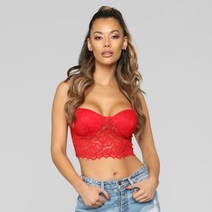 Red bustier